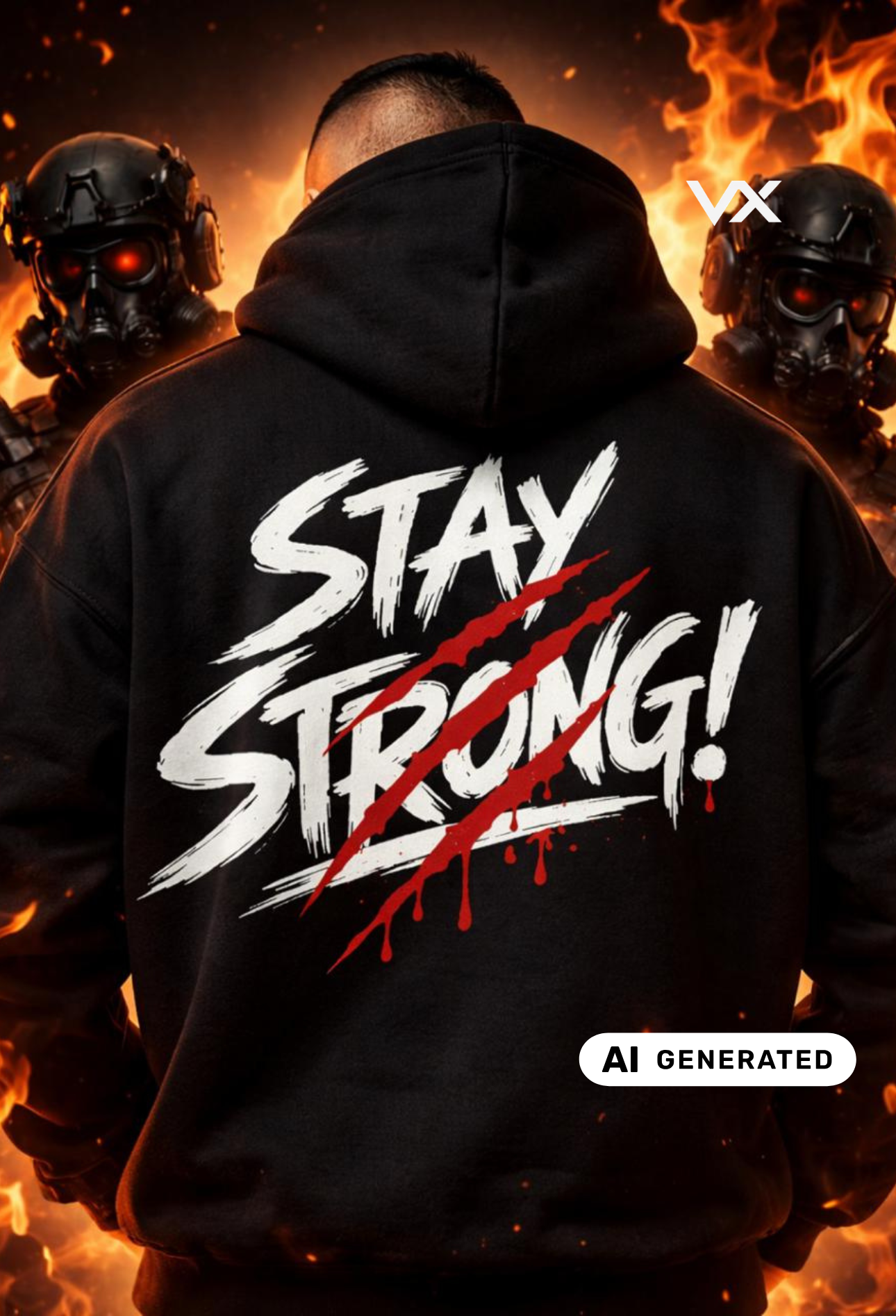 Kapuzen Hoodie mit großem Rückenstick Osmanli Migfei