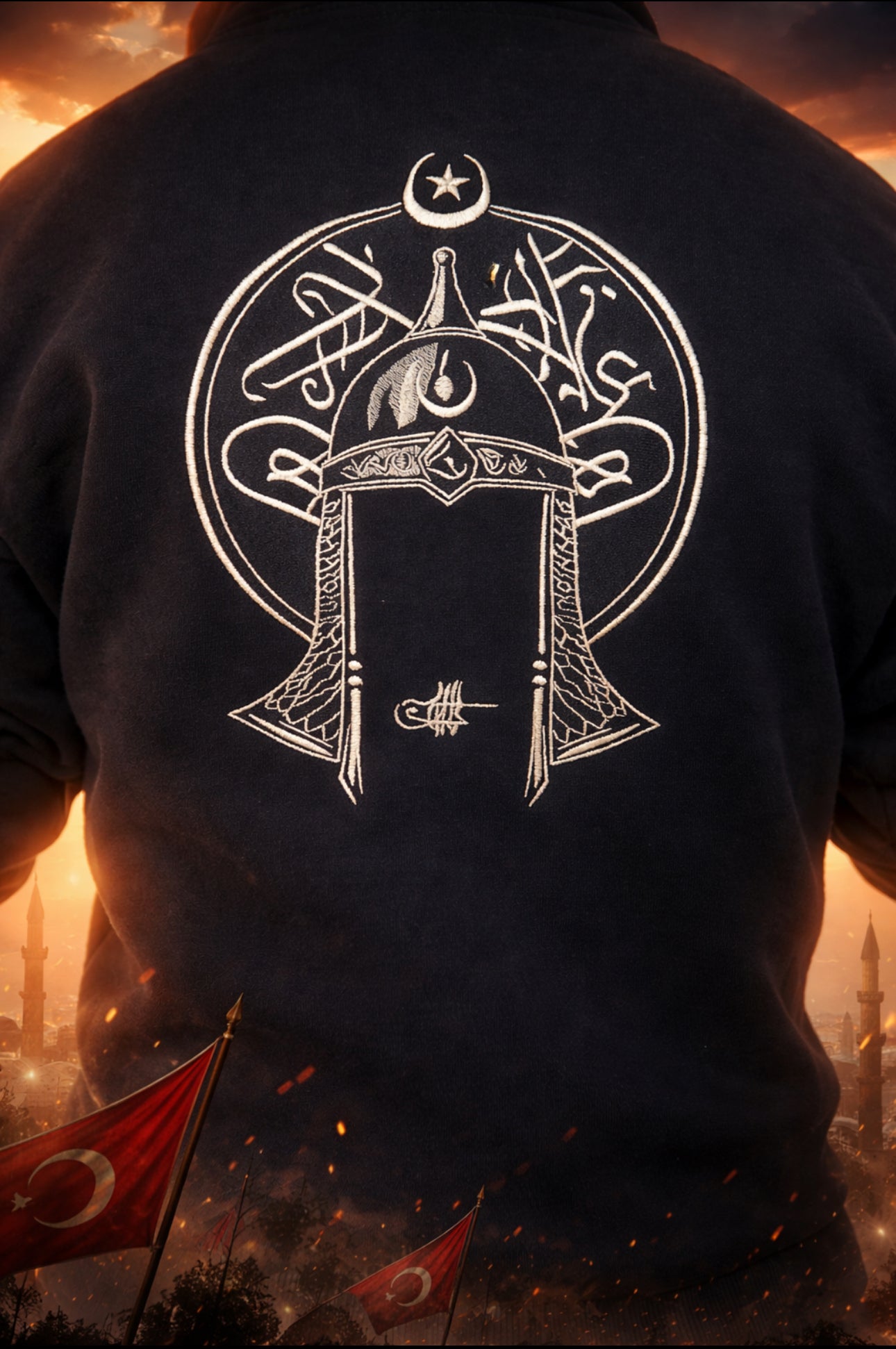Kapuzen Hoodie mit großem Rückenstick Osmanli Migfei