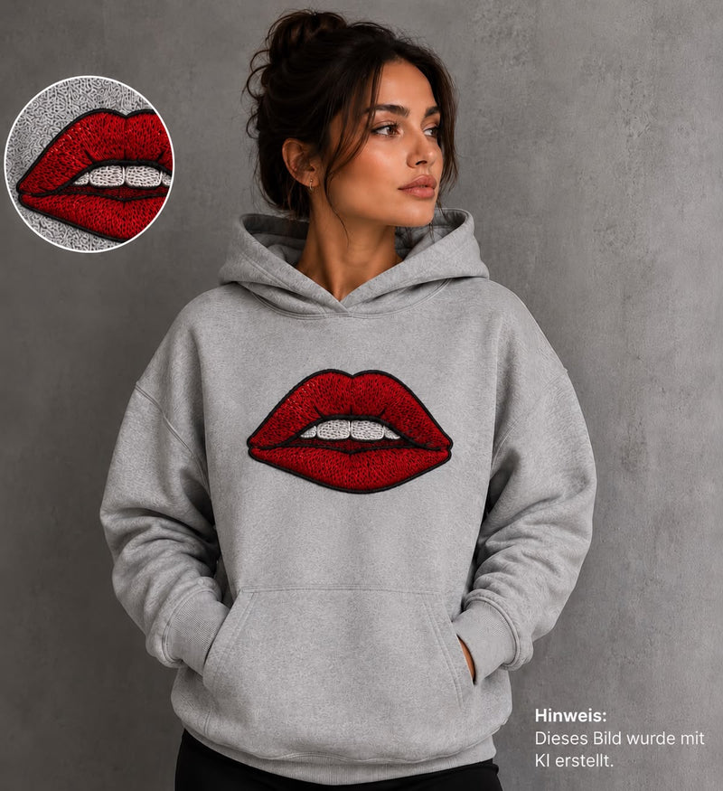 Hoodie “Red Lips” – Moderner Statement-Look